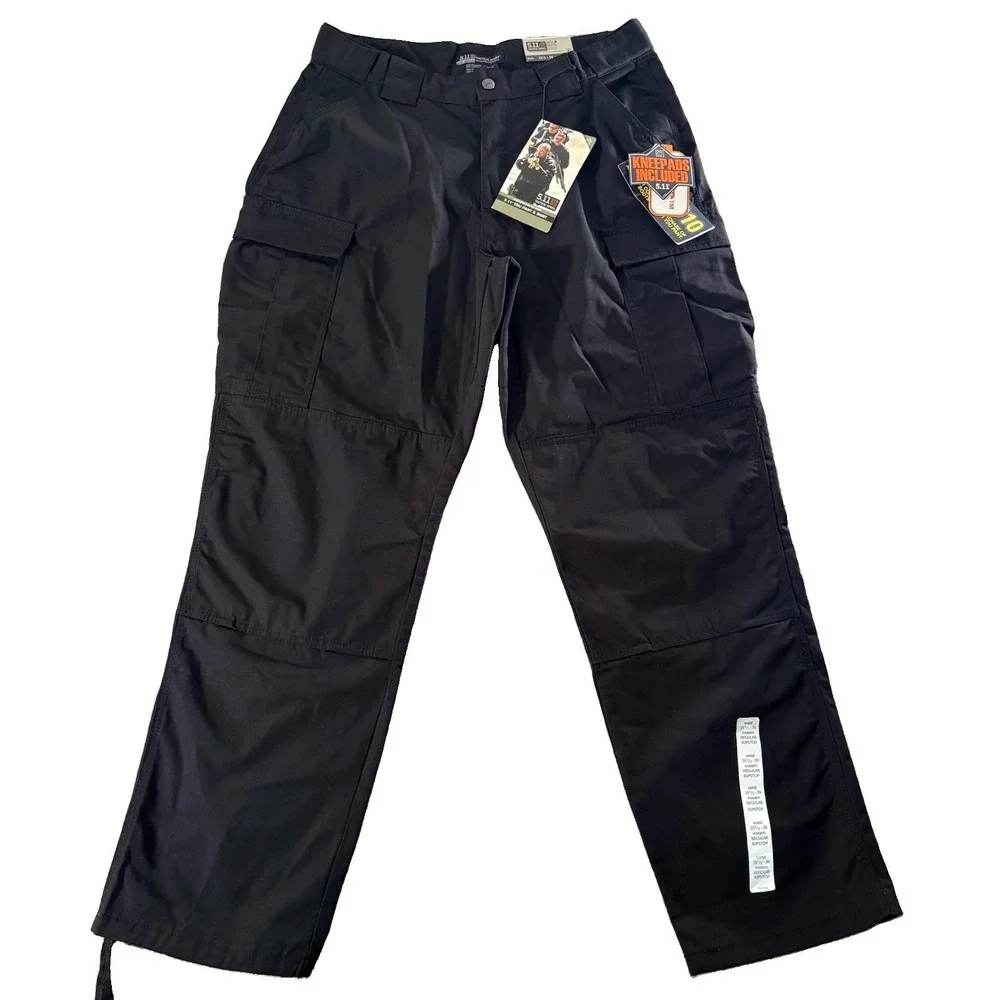 511 Tactical Pants Mens Large Long Black Ripstop Relaxed Fit TDU Cargo Workwear